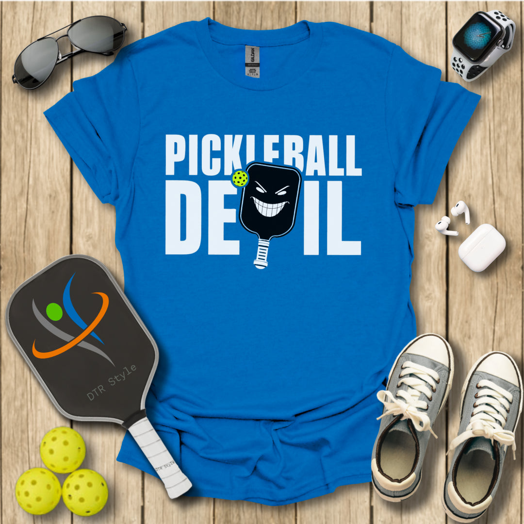 Pickleball Devil T-Shirt - Royal - DTR Style - Pickleball T-Shirt