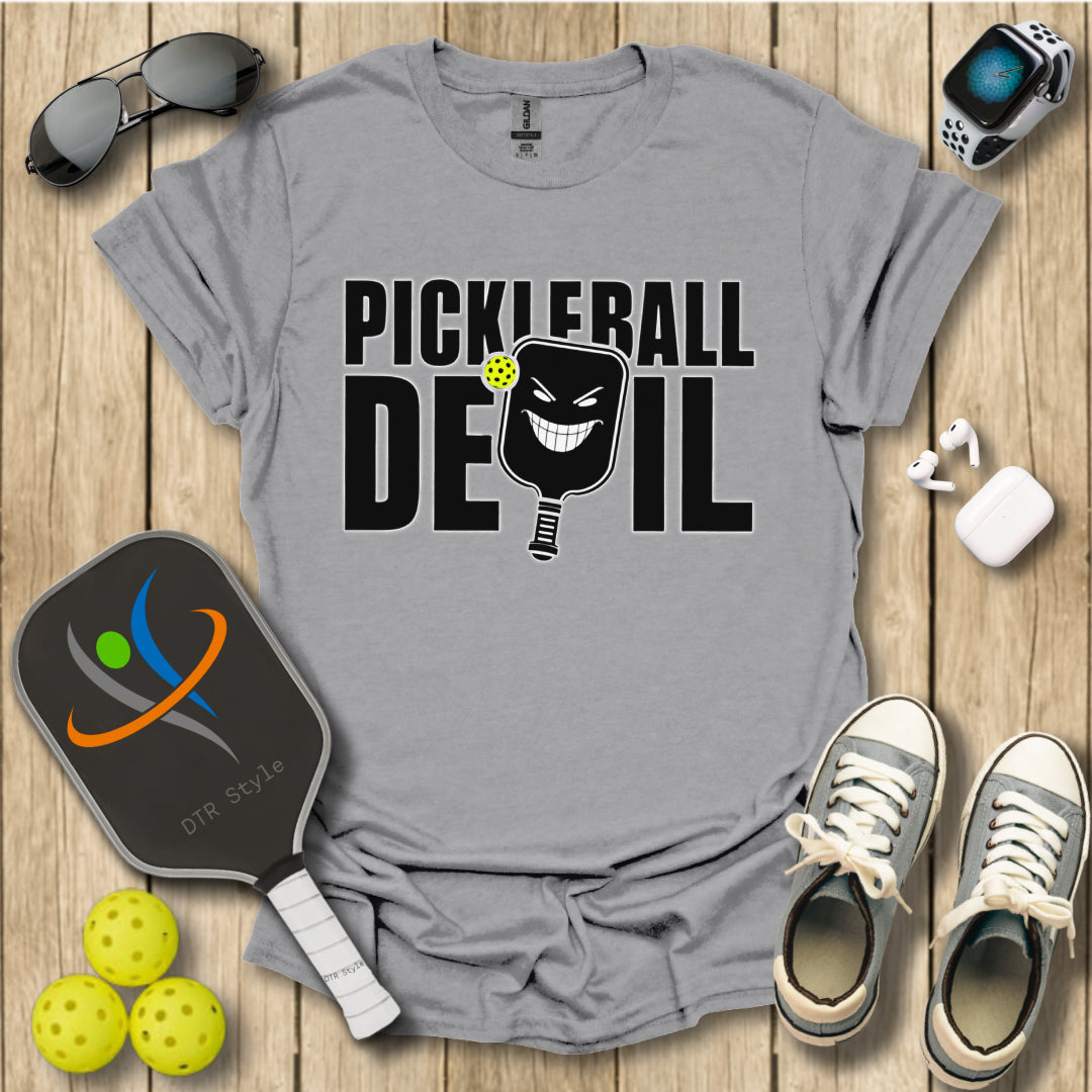 Pickleball Devil T-Shirt - Sport Grey - DTR Style - Pickleball T-Shirt