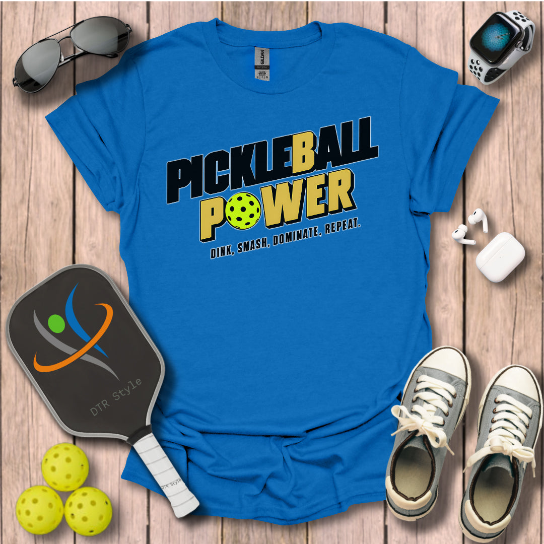 Pickleball Power T-Shirt - Royal - DTR Style - Pickleball T-Shirt