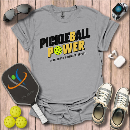 Pickleball Power T-Shirt - Sport Grey - DTR Style - Pickleball T-Shirt