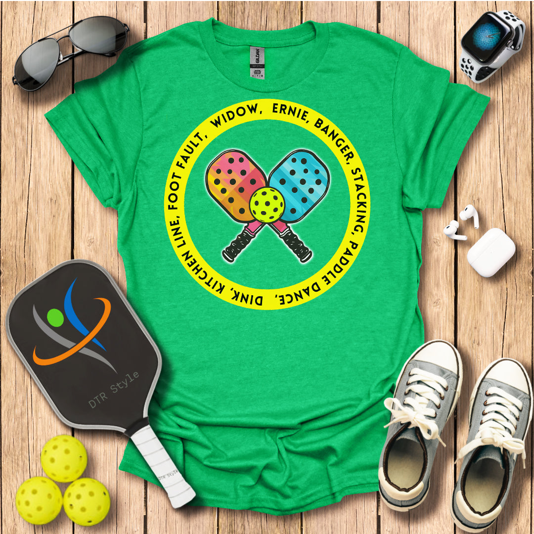 Pickleball Mottos T-Shirt (#1) - Heather Irish Green - DTR Style - Pickleball T-Shirt