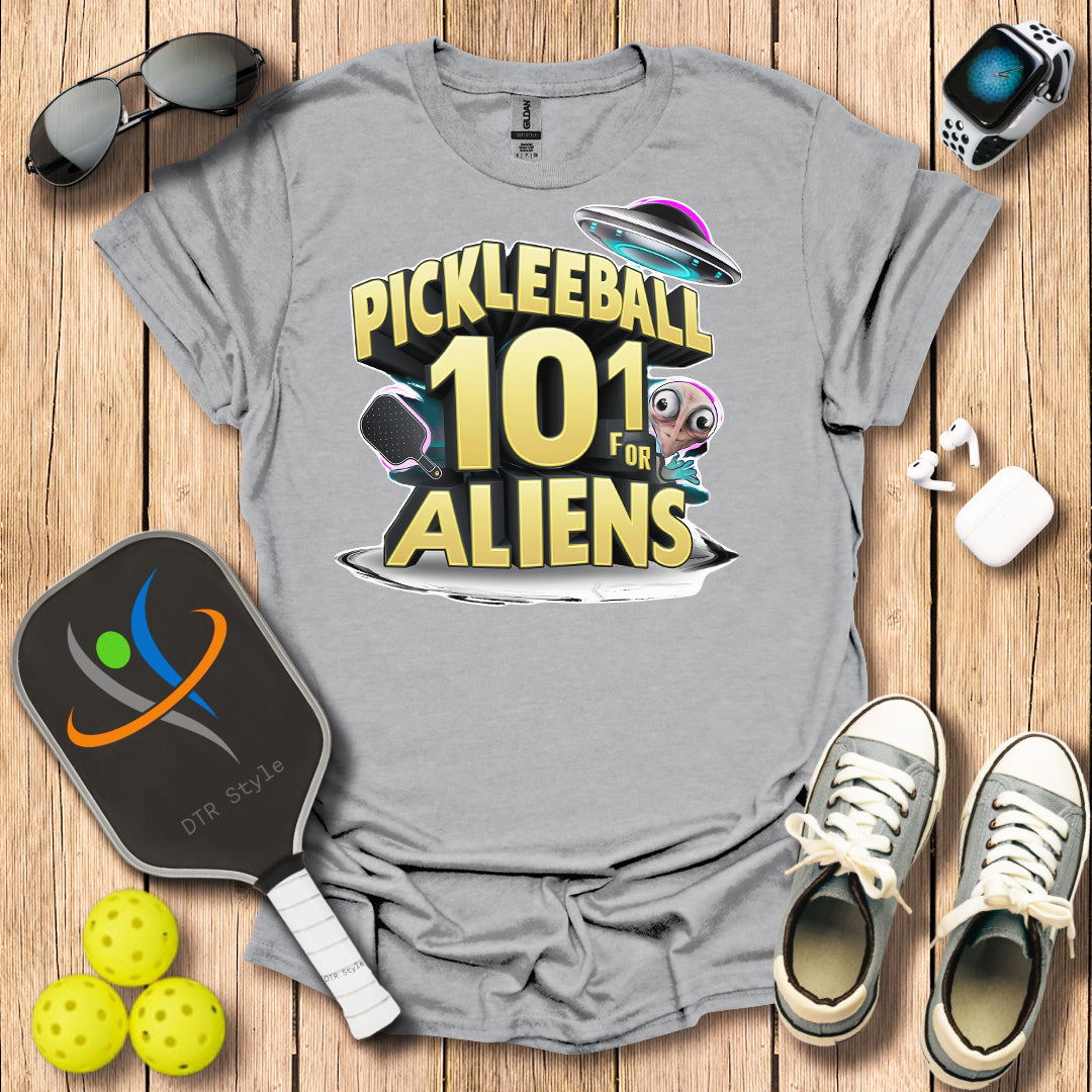 Pickleball 101 for Aliens T-Shirt - Sport Grey - DTR Style - Pickleball T-Shirt