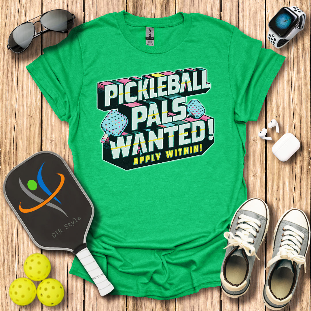 Pickleball Palls Wanted T-Shirt - Heather Irish Green - DTR Style - Pickleball T-Shirt