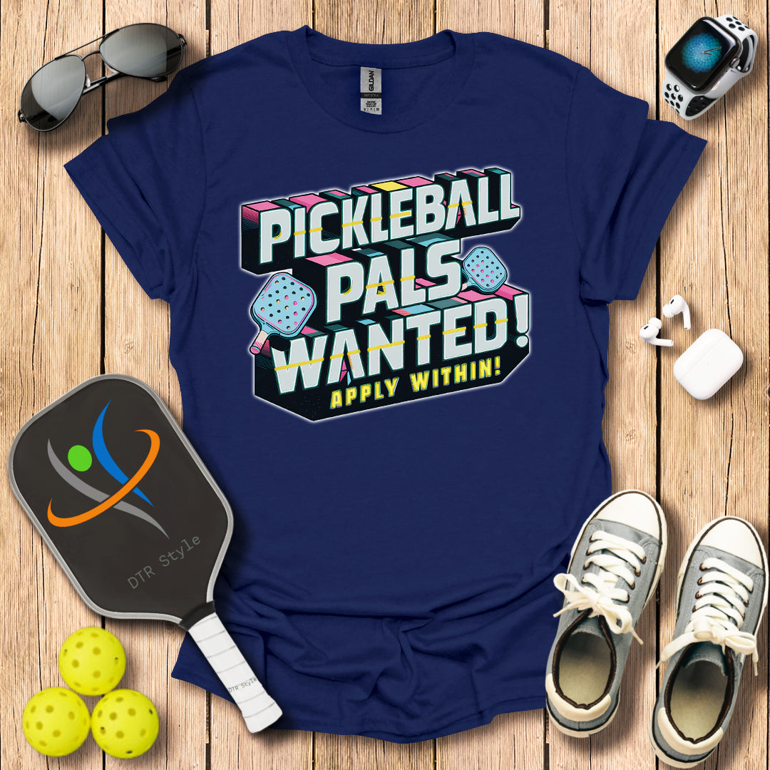 Pickleball Palls Wanted T-Shirt - Navy - DTR Style - Pickleball T-Shirt