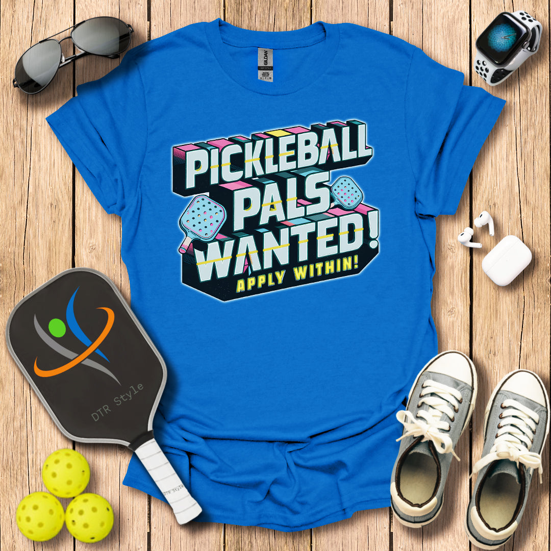 Pickleball Palls Wanted T-Shirt - Royal - DTR Style - Pickleball T-Shirt