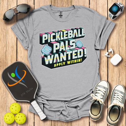 Pickleball Palls Wanted T-Shirt - Sport Grey - DTR Style - Pickleball T-Shirt