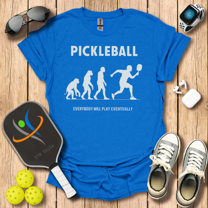 Pickleball Evolution T-Shirt (#1) - Royal - DTR Style - Pickleball T-Shirt