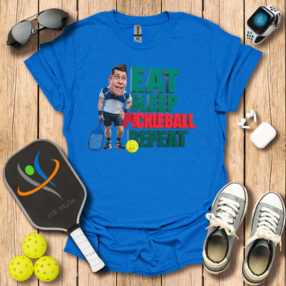 Eat Sleep Repeat T-Shirt (#1) - Royal - DTR Style - Pickleball T-Shirt