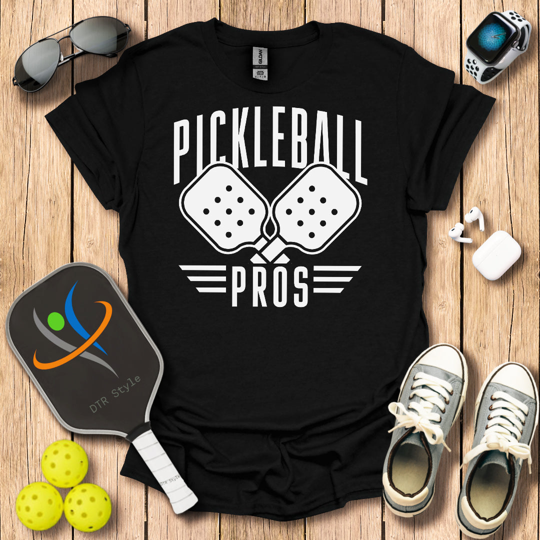 Pickleball Pros T-Shirt - Black - DTR Style - Pickleball T-Shirt