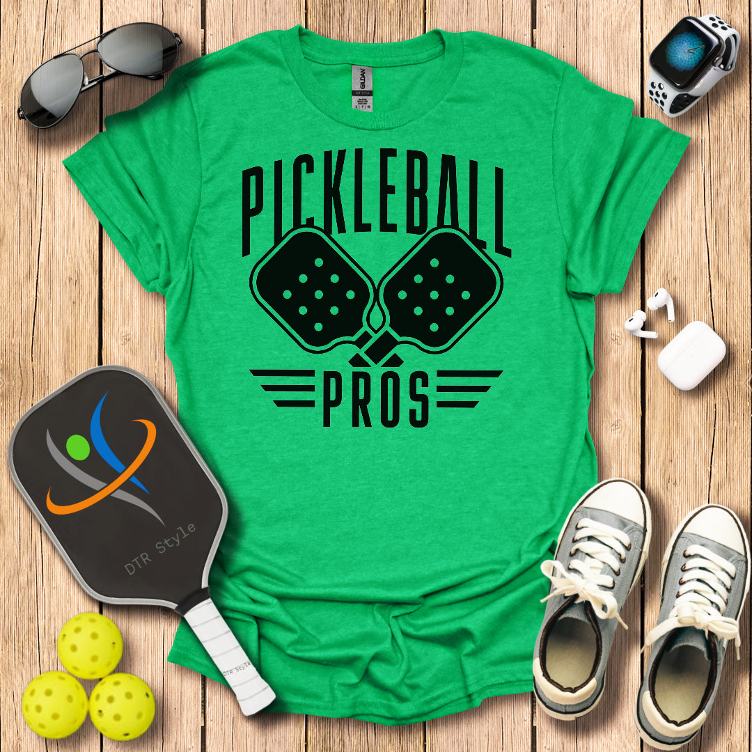 Pickleball Pros T-Shirt - Heather Irish Green - DTR Style - Pickleball T-Shirt