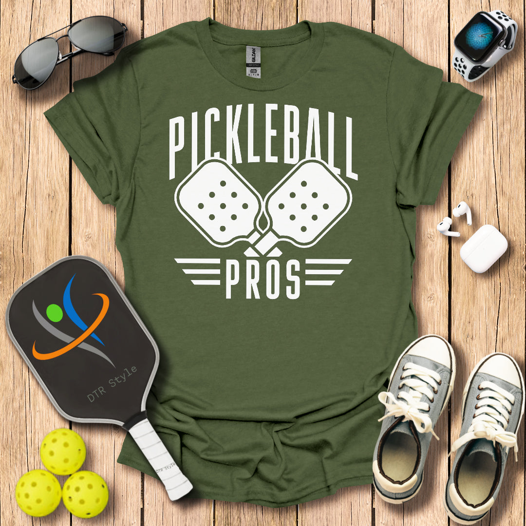 Pickleball Pros T-Shirt - Military Green - DTR Style - Pickleball T-Shirt