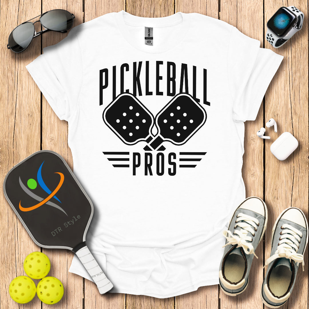 Pickleball Pros T-Shirt - White - DTR Style - Pickleball T-Shirt