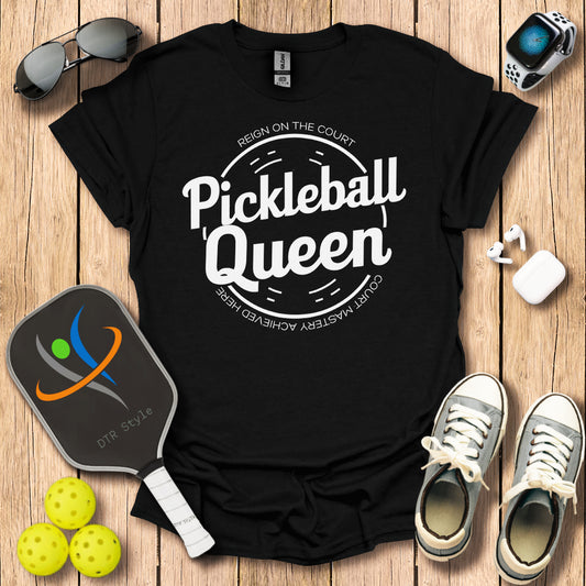 Pickleball Queen T-Shirt - Black - DTR Style - Pickleball T-Shirt