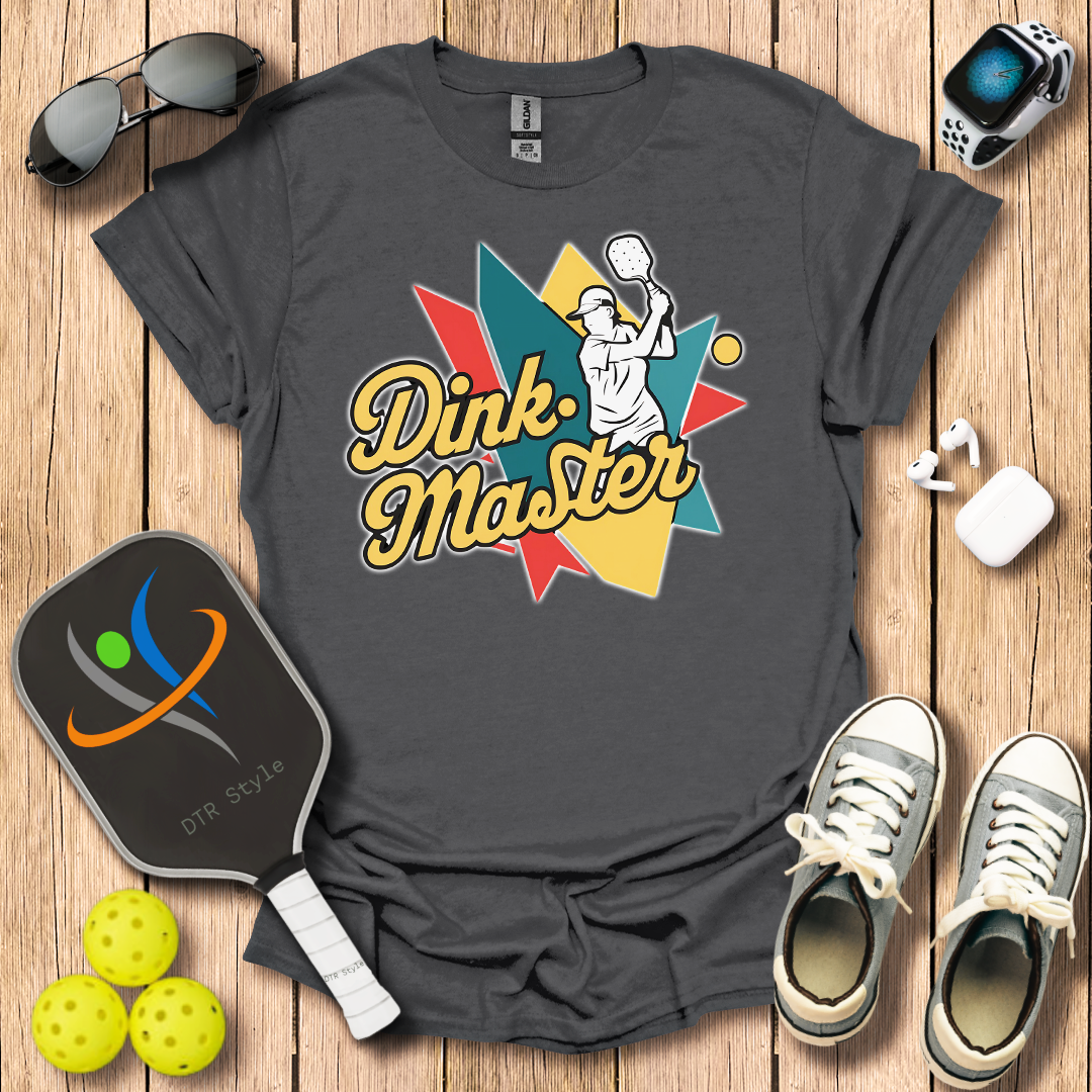 Dink master T-Shirt (#1) - Charcoal - DTR Style - Pickleball T-Shirt