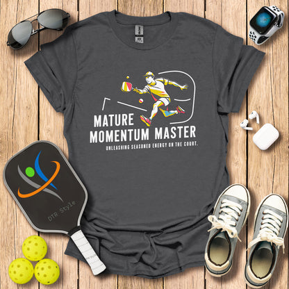 Mature Momentum Master T-Shirt - Charcoal - DTR Style - Pickleball T-Shirt