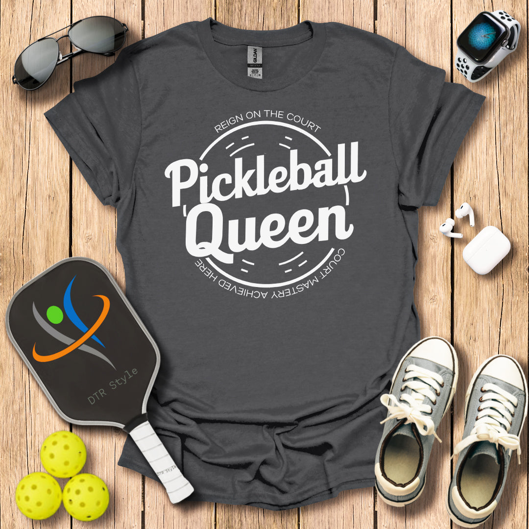 Pickleball Queen T-Shirt - Charcoal - DTR Style - Pickleball T-Shirt