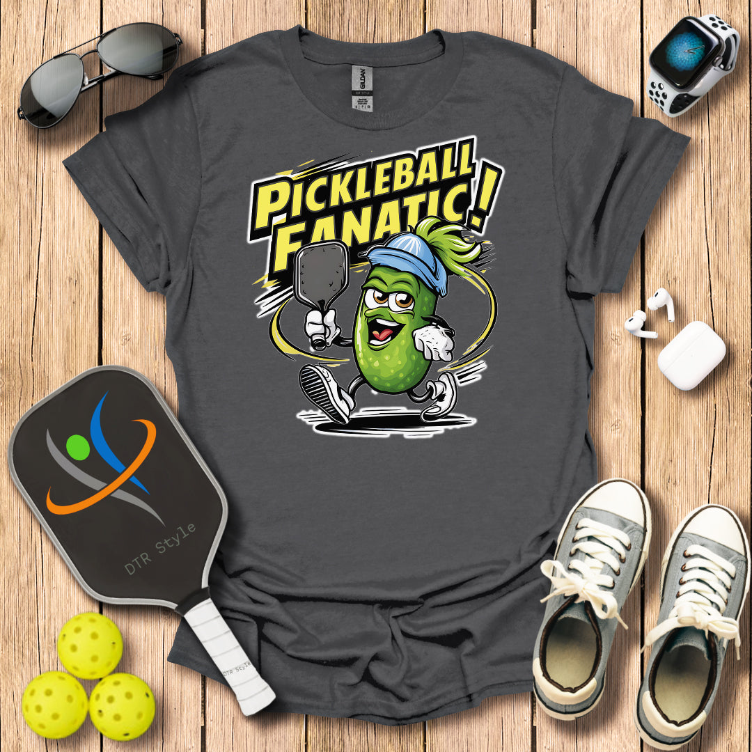 Pickleball Fanatic T-Shirt (#1) - Charcoal - DTR Style - Pickleball T-Shirt