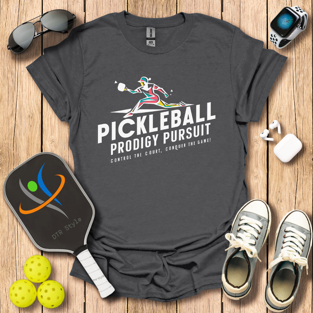 Pickleball Prodigy Pursuit T-Shirt - Charcoal - DTR Style - Pickleball T-Shirt