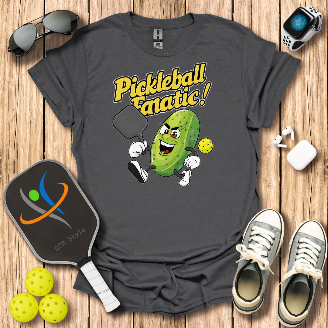 Pickleball Fanatic T-Shirt (#2) - Charcoal - DTR Style - Pickleball T-Shirt