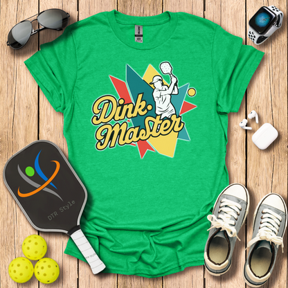 Dink master T-Shirt (#1) - Heather Irish Green - DTR Style - Pickleball T-Shirt