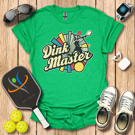 Dink Master T-Shirt (#2) - Heather Irish Green - DTR Style - Pickleball T-Shirt