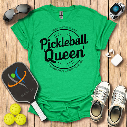 Pickleball Queen T-Shirt - Heather Irish Green - DTR Style - Pickleball T-Shirt