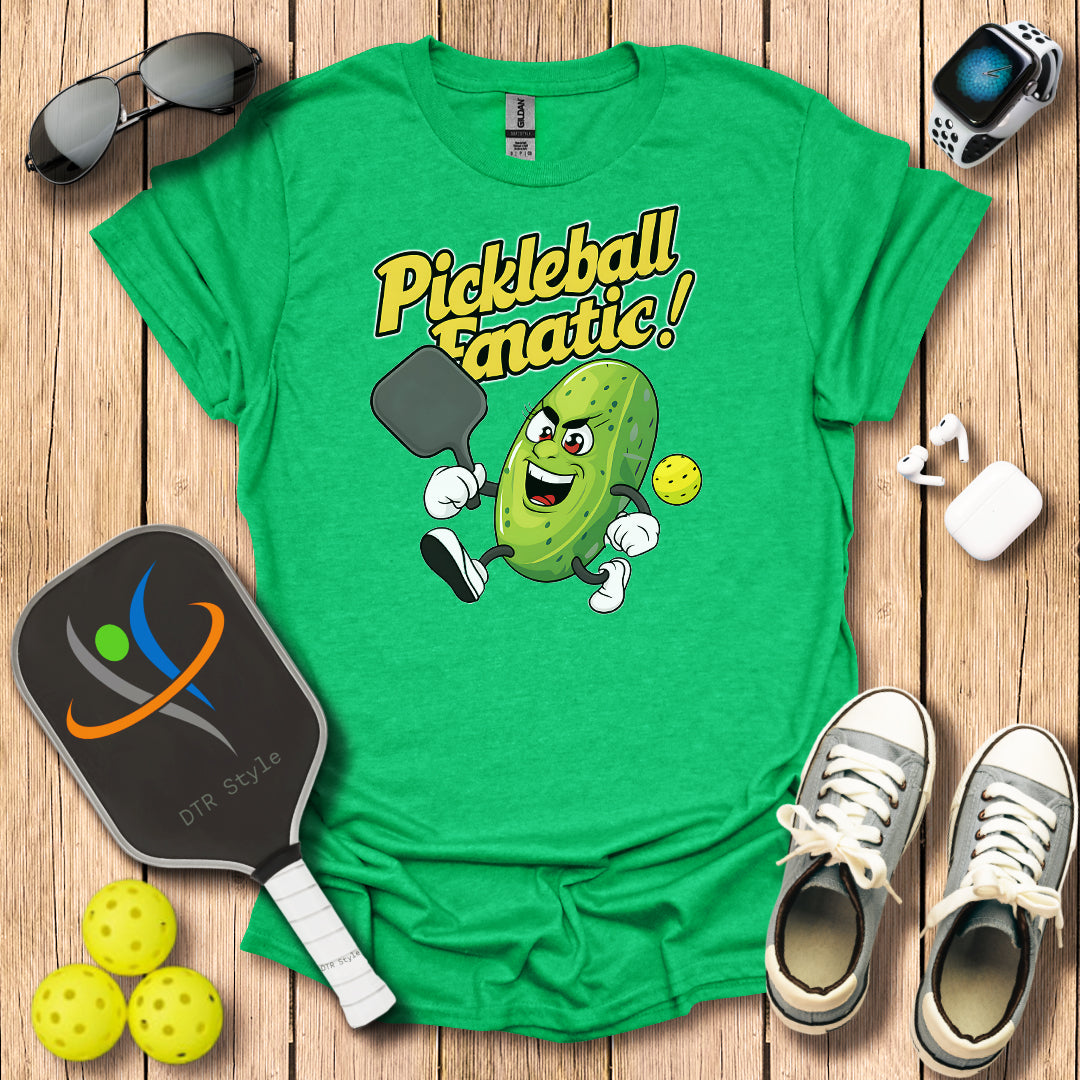 Pickleball Fanatic T-Shirt (#2) - Heather Irish Green - DTR Style - Pickleball T-Shirt