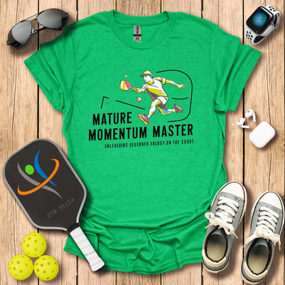 Mature Momentum Master T-Shirt - Heather Irish Green - DTR Style - Pickleball T-Shirt