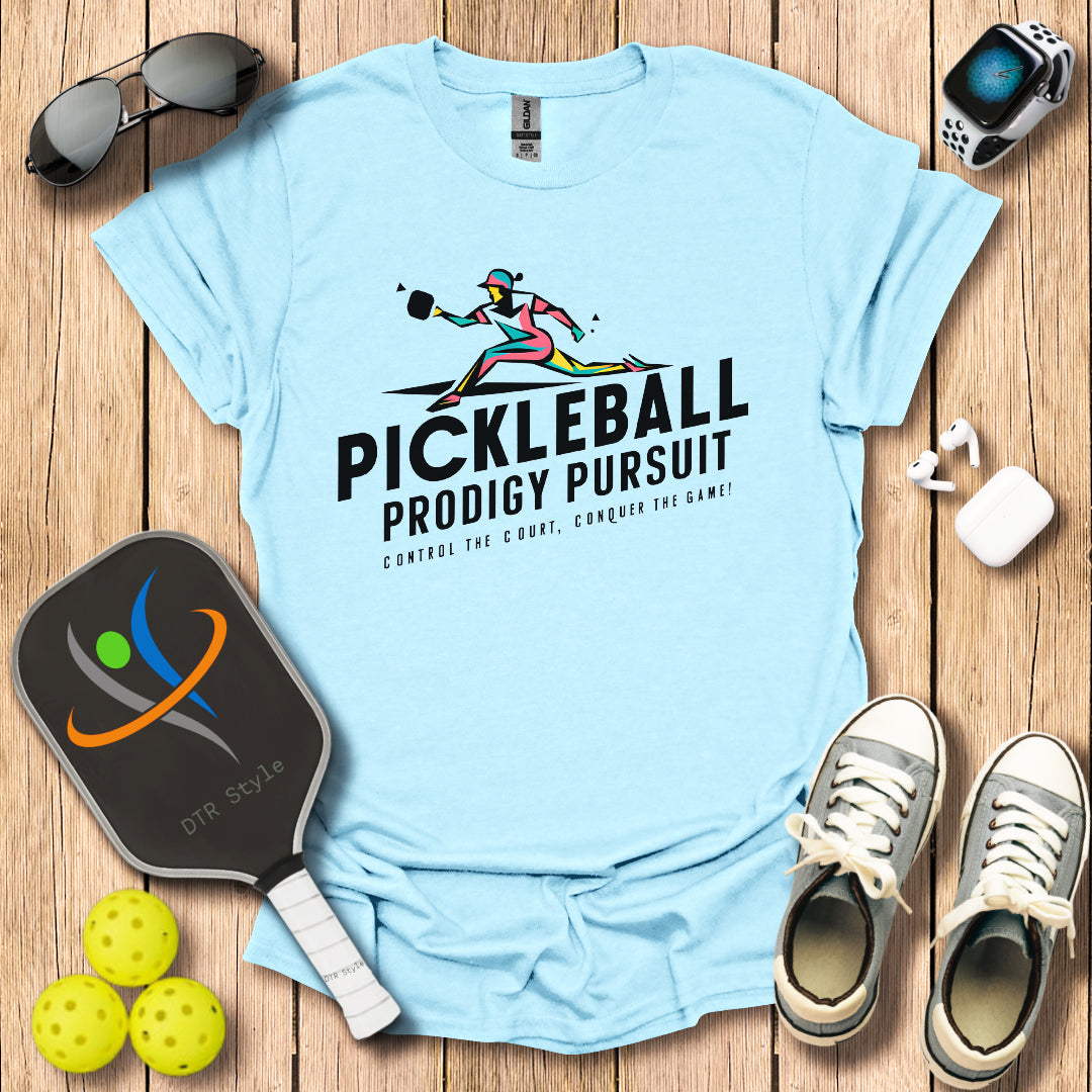 Pickleball Prodigy Pursuit T-Shirt - Light Blue - DTR Style - Pickleball T-Shirt