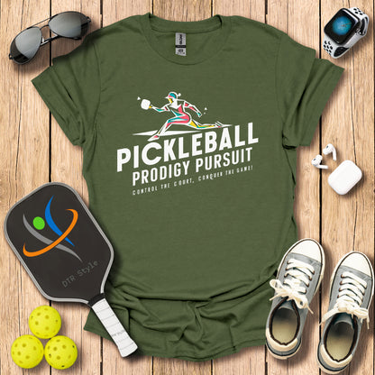 Pickleball Prodigy Pursuit T-Shirt - Military Green - DTR Style - Pickleball T-Shirt