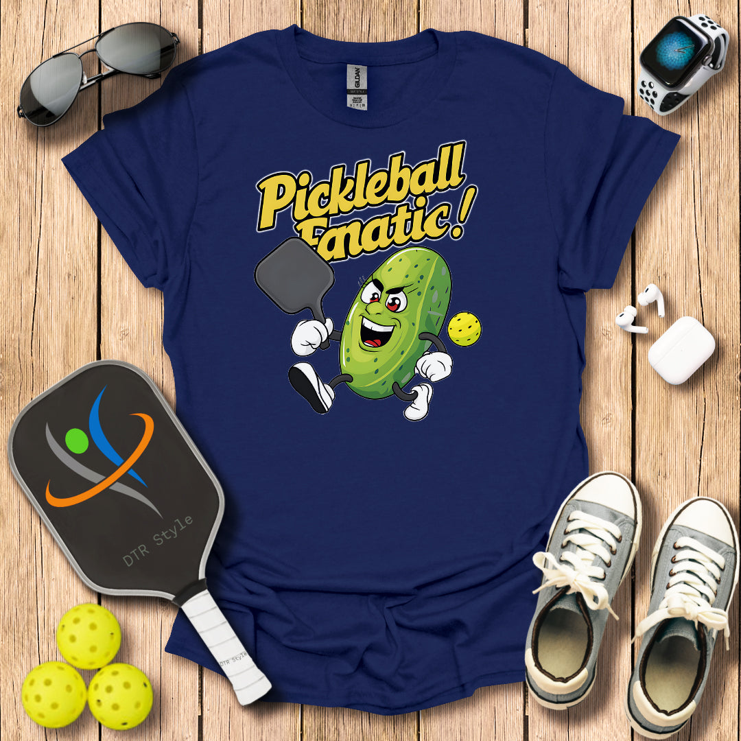 Pickleball Fanatic T-Shirt (#2) - Navy - DTR Style - Pickleball T-Shirt