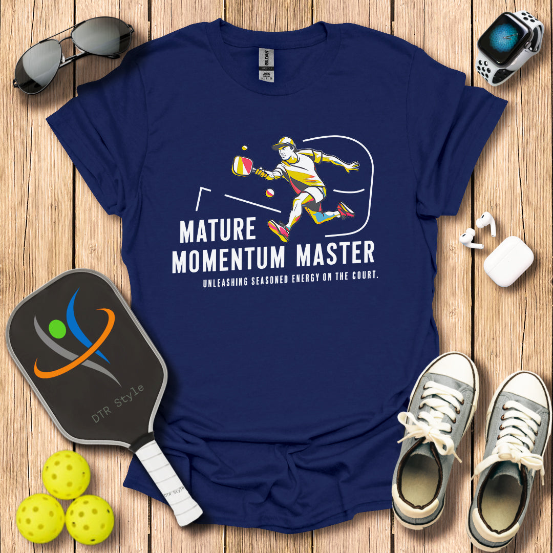 Mature Momentum Master T-Shirt - Navy - DTR Style - Pickleball T-Shirt