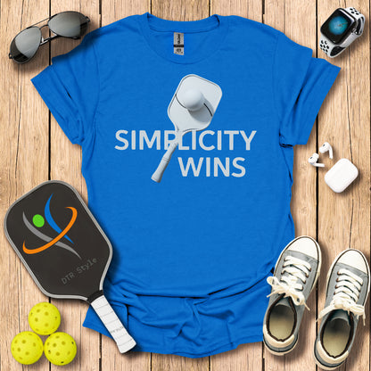 Simplicity Wins T-Shirt - Royal - DTR Style - Pickleball T-Shirt