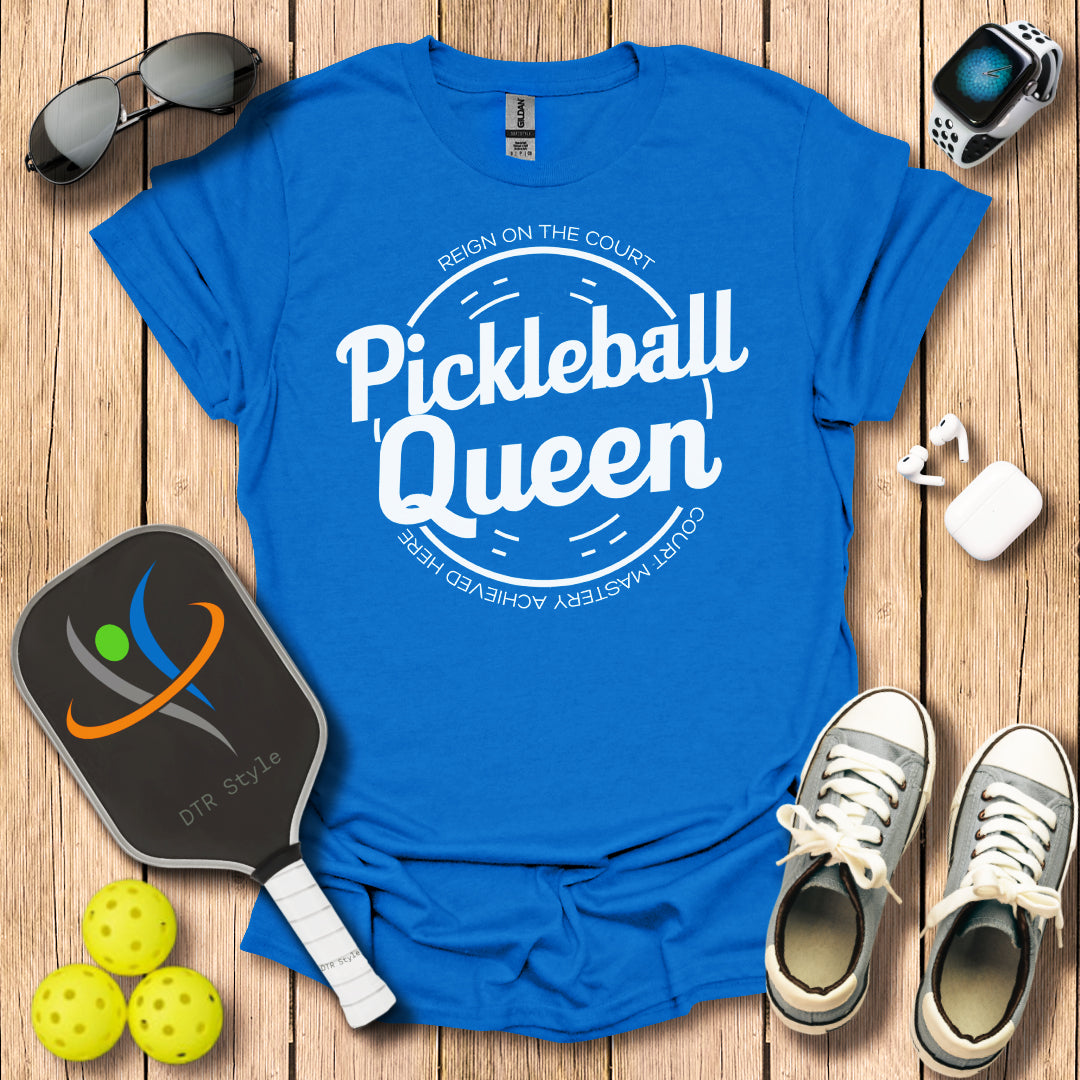 Pickleball Queen T-Shirt - Royal - DTR Style - Pickleball T-Shirt