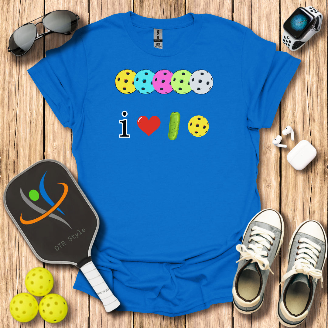 I Love Pickleball T-Shirt (#3) - Royal - DTR Style - Pickleball T-Shirt