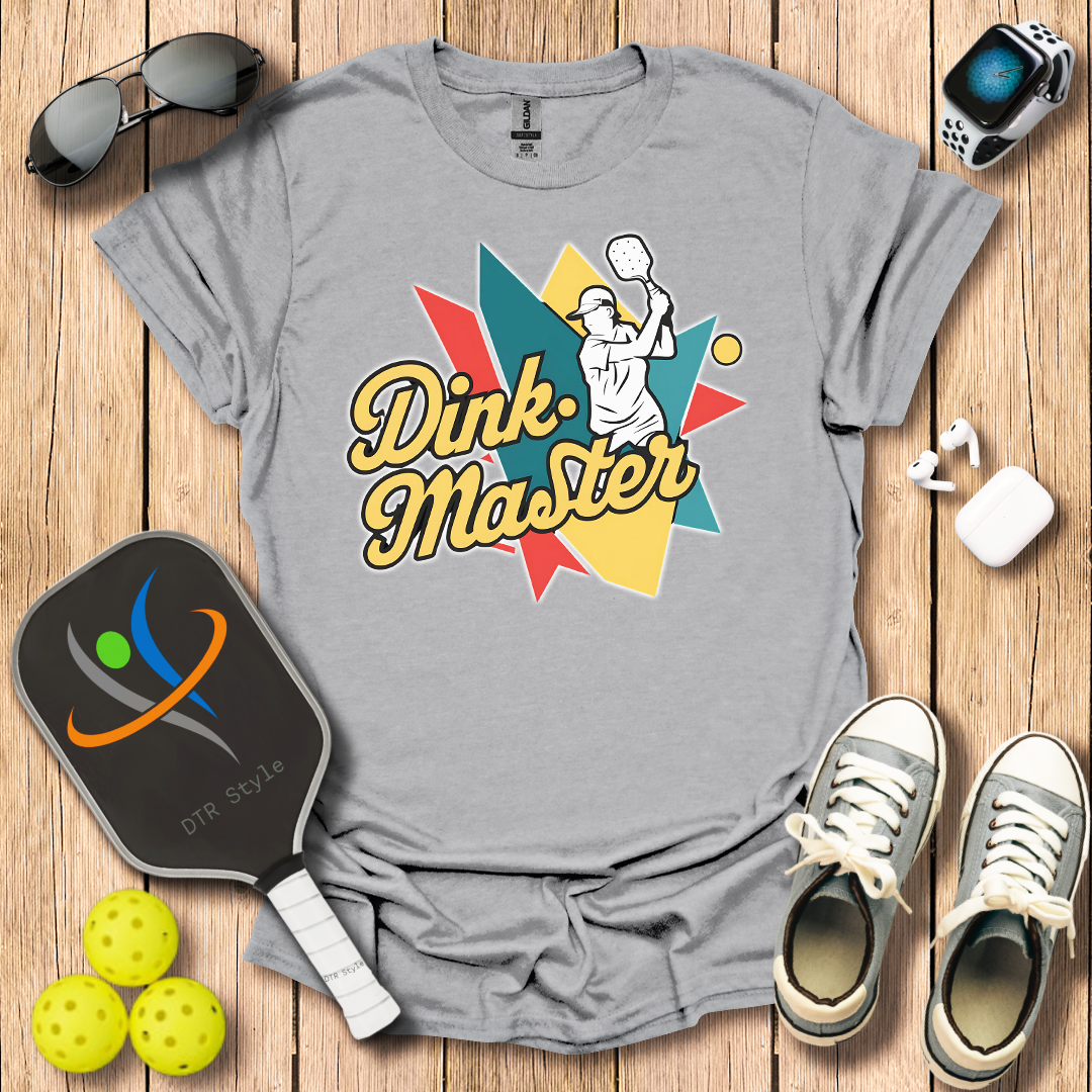 Dink master T-Shirt (#1) - Sport Grey - DTR Style - Pickleball T-Shirt