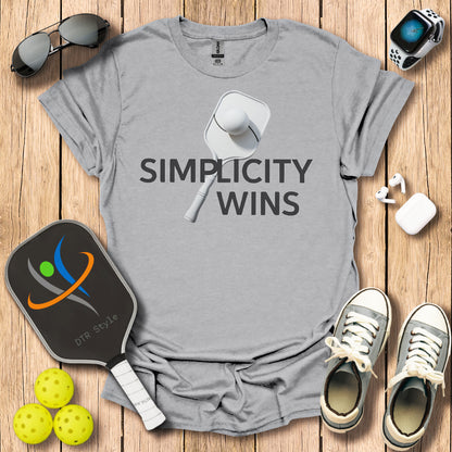 Simplicity Wins T-Shirt - Sport Grey - DTR Style - Pickleball T-Shirt