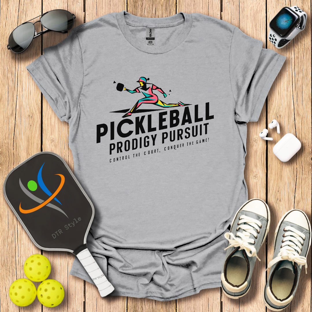 Pickleball Prodigy Pursuit T-Shirt - Sport Grey - DTR Style - Pickleball T-Shirt