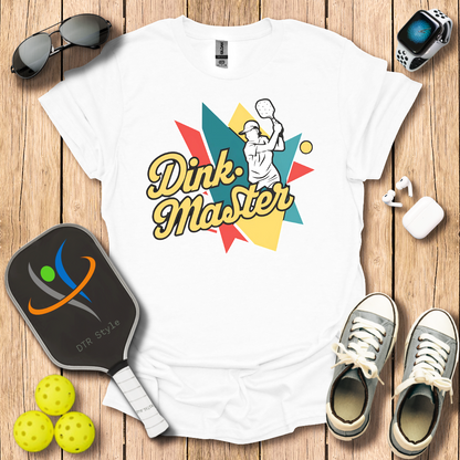 Dink master T-Shirt (#1) - White - DTR Style - Pickleball T-Shirt