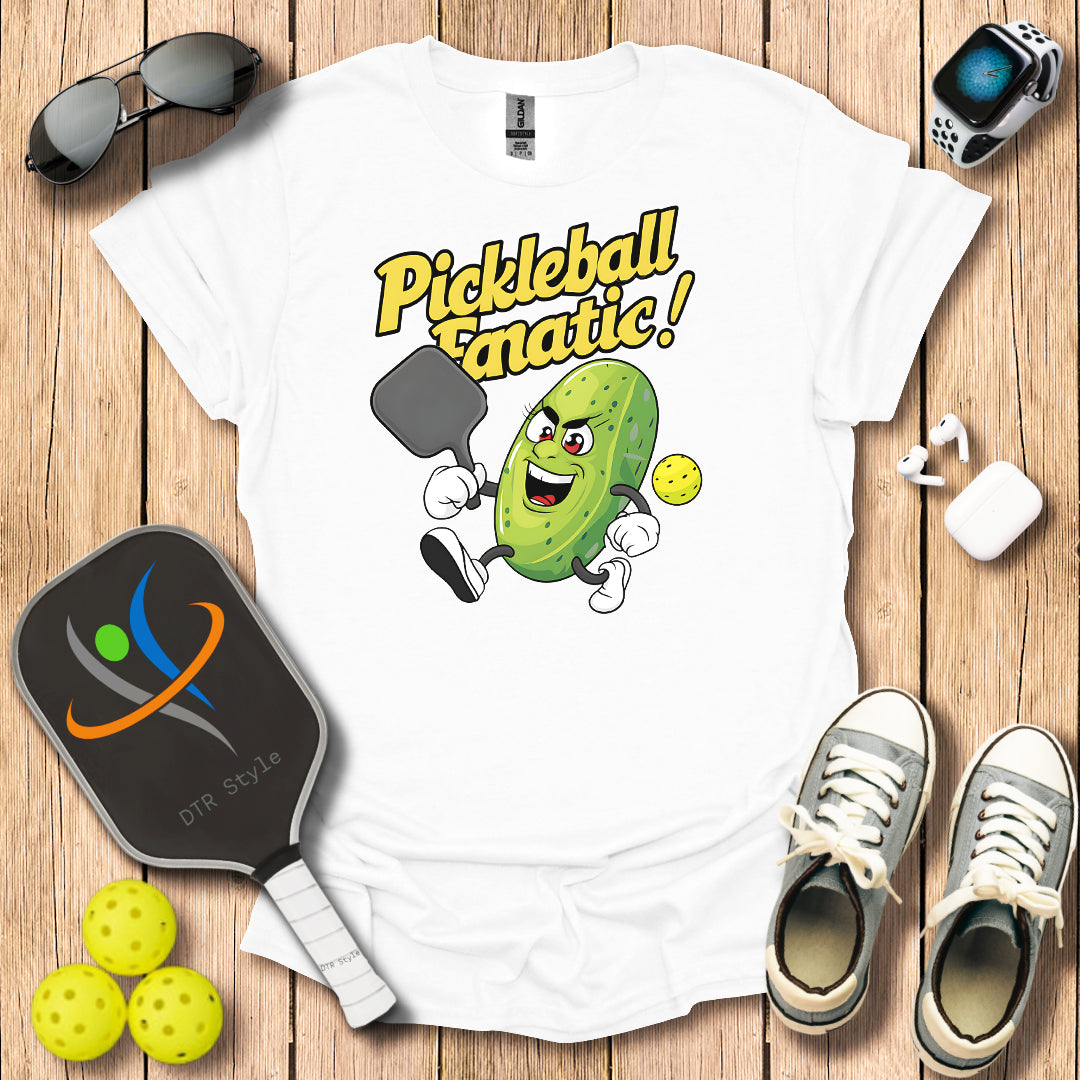 Pickleball Fanatic T-Shirt (#2) - White - DTR Style - Pickleball T-Shirt