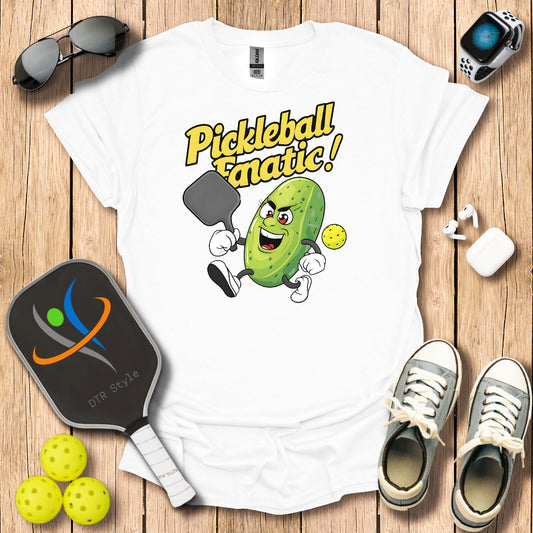 Pickleball Fanatic T-Shirt (#2) - White - DTR Style - Pickleball T-Shirt